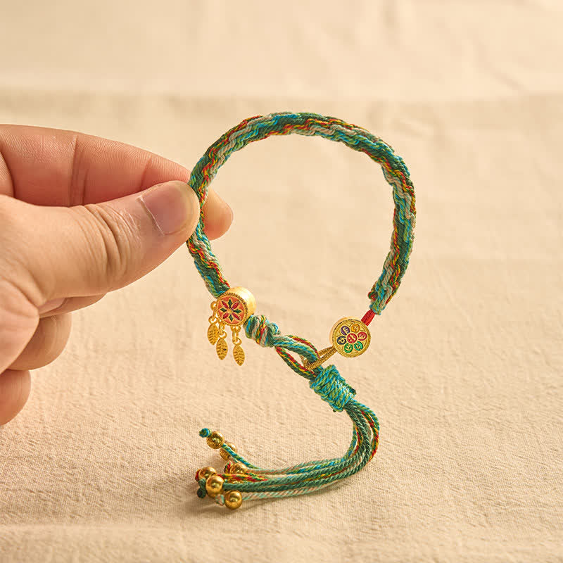 Buddha Stones Ethnic-style Five-Color Red String Protection Bracelet - image 3