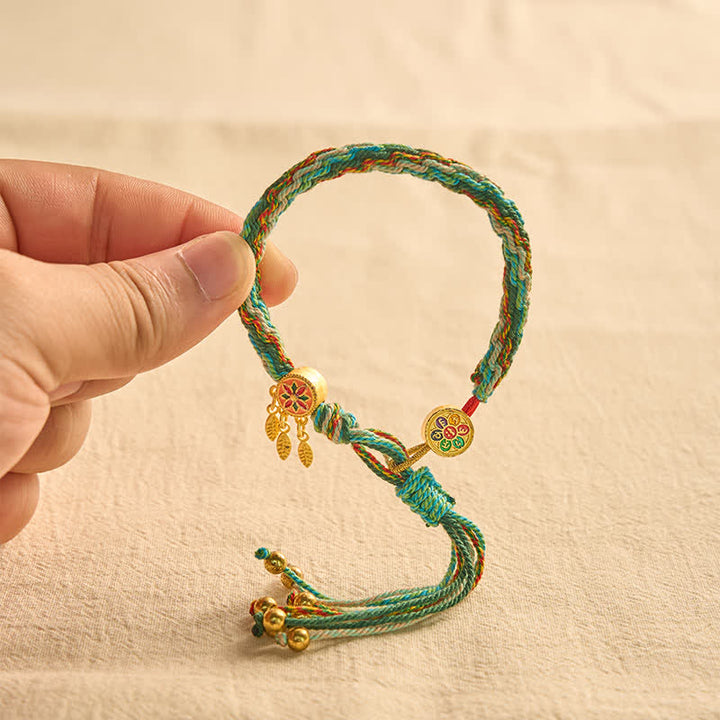 Buddha Stones Ethnic-style Five-Color Red String Protection Bracelet - image 3