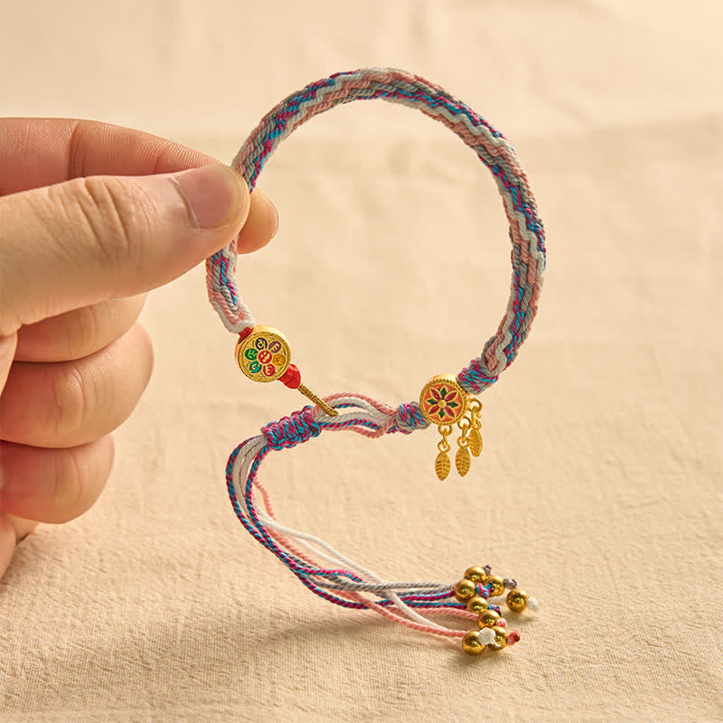 Buddha Stones Ethnic-style Five-Color Red String Protection Bracelet - image 12