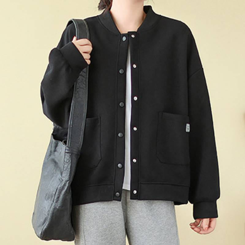 Buddha Stones Fall Casual Minimalist Button-Up Solid Women's Jacket With Pockets - image 22