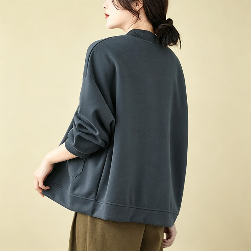 Buddha Stones Fall Casual Minimalist Button-Up Solid Women's Jacket With Pockets - image 17
