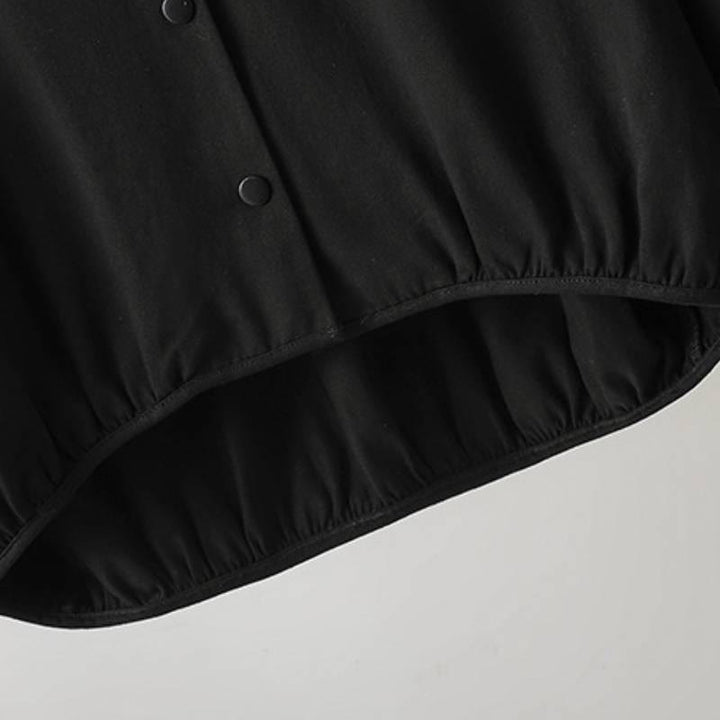 Buddha Stones Fall Casual Tang Style Mandarin Collar Solid Women's Jacket With Patch Pocket - image 24