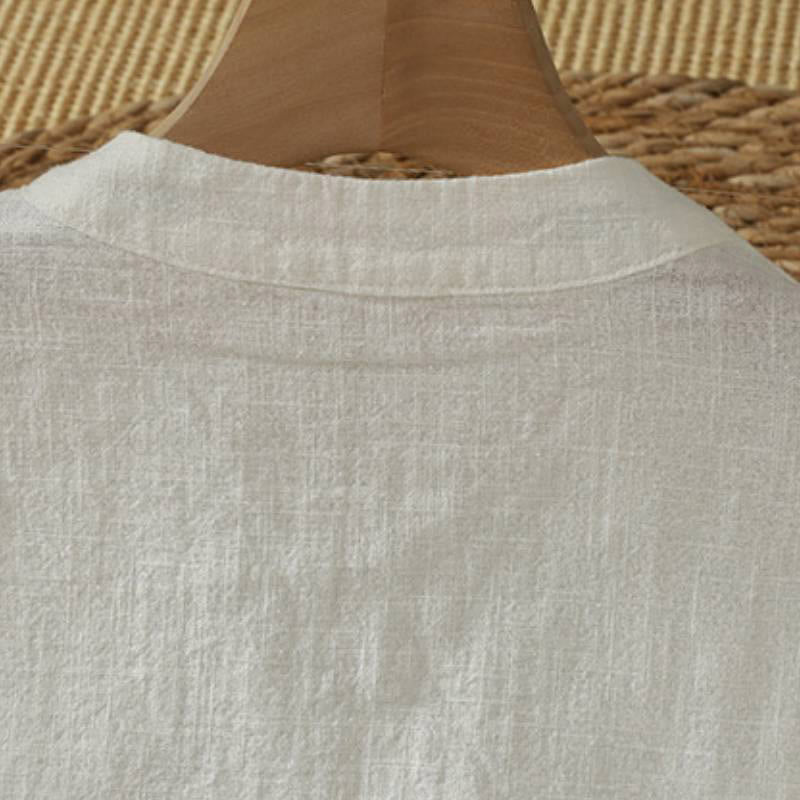 Buddha Stones Spring Fall Vintage Tang Style Frog Button Solid Women's Long Sleeve Shirts - image 3