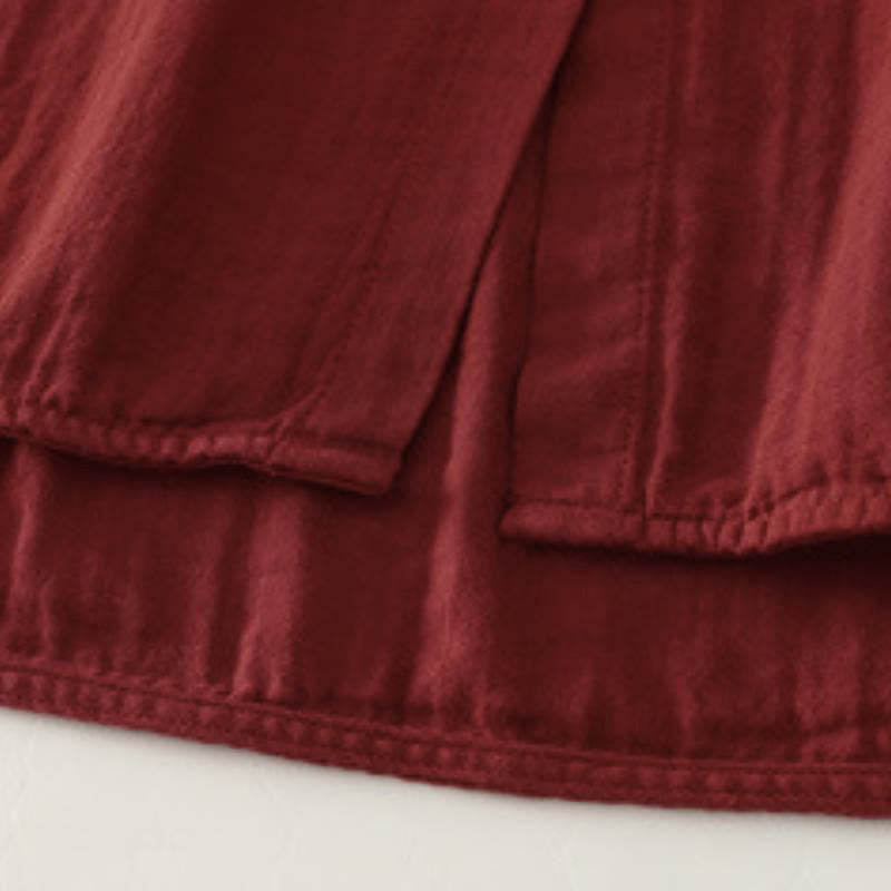 Buddha Stones Spring Fall Casual Vintage Button-Up Solid Women's Long Sleeve Shirts - image 5