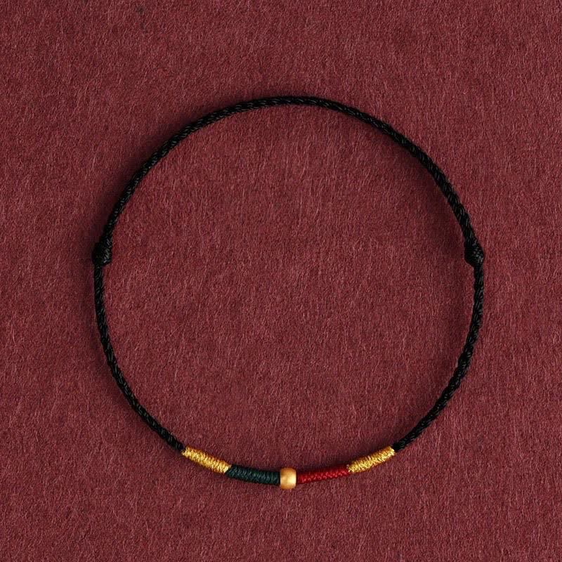 Buddha Stones Copper Bead Red String Protection Braided Rope Bracelet - Black(Wrist Circumference: 5.9–6.7 in / 15–17 cm) - image 5