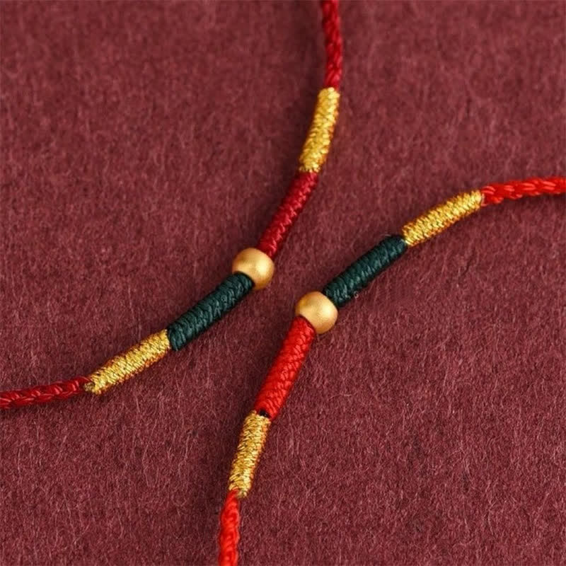 Buddha Stones Copper Bead Red String Protection Braided Rope Bracelet - image 6