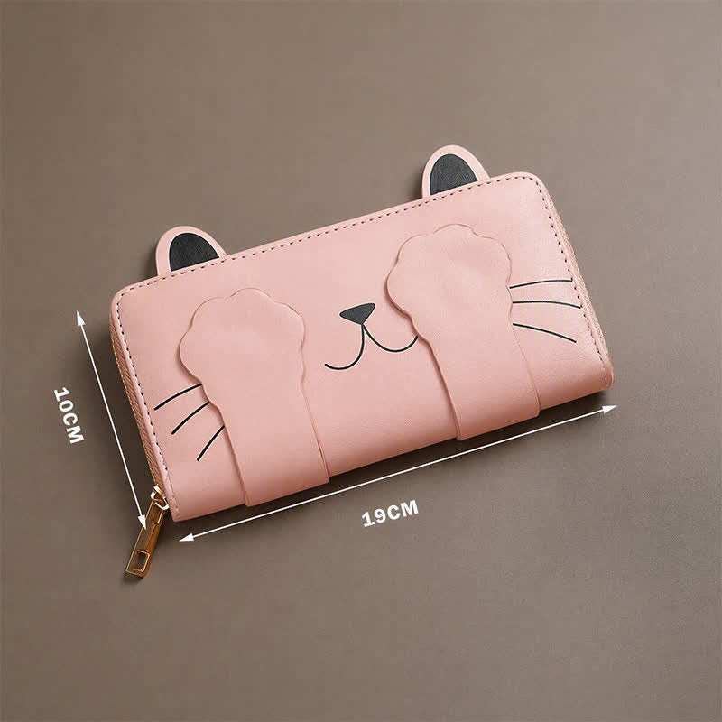 Buddha Stones PU Leather Sweet Kitten Long Zip Around Purse - image 4