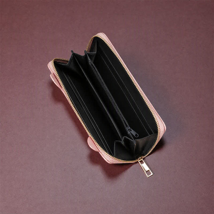 Buddha Stones PU Leather Sweet Kitten Long Zip Around Purse - image 3