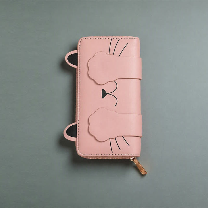 Buddha Stones PU Leather Sweet Kitten Long Zip Around Purse - image 7