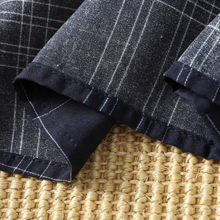 Buddha Stones Spring Fall Casual Vintage MidnightBlue Plaid Women's Long Sleeve Dress - image 8