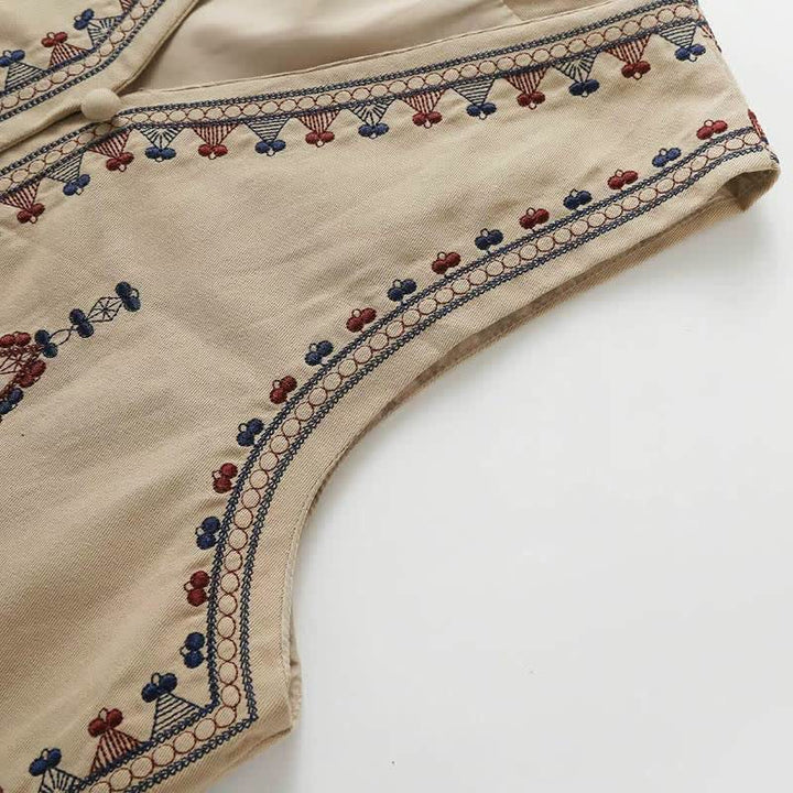 Buddha Stones Summer Boho Vintage Embroidery Geometric Tank Top Women's Sleeveless Shirts - image 7