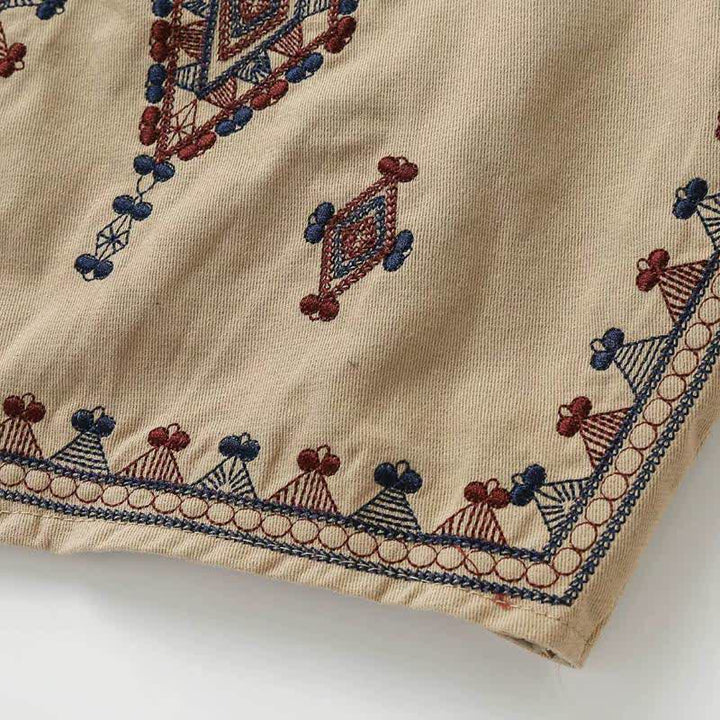 Buddha Stones Summer Boho Vintage Embroidery Geometric Tank Top Women's Sleeveless Shirts - image 9