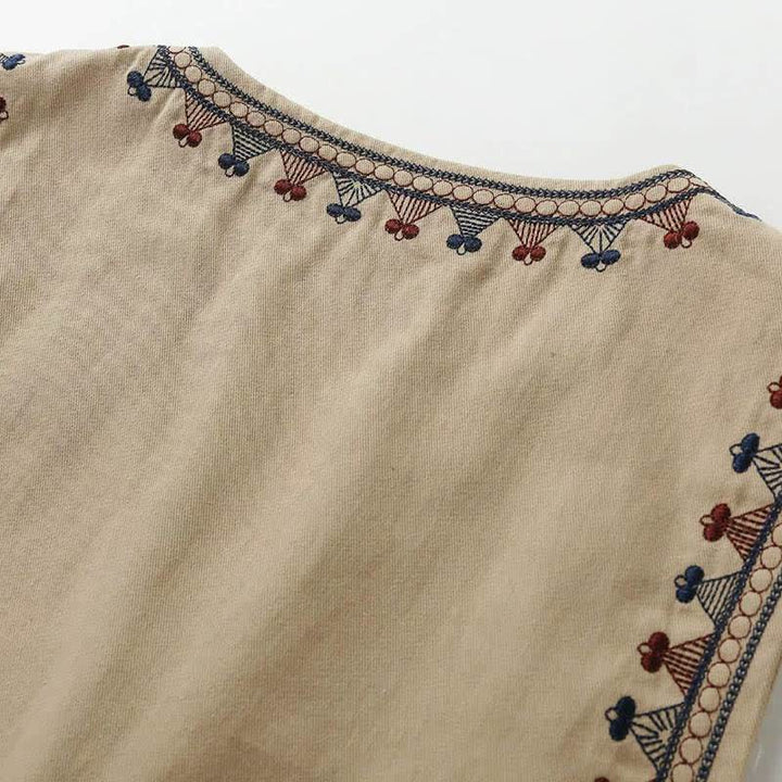 Buddha Stones Summer Boho Vintage Embroidery Geometric Tank Top Women's Sleeveless Shirts - image 3