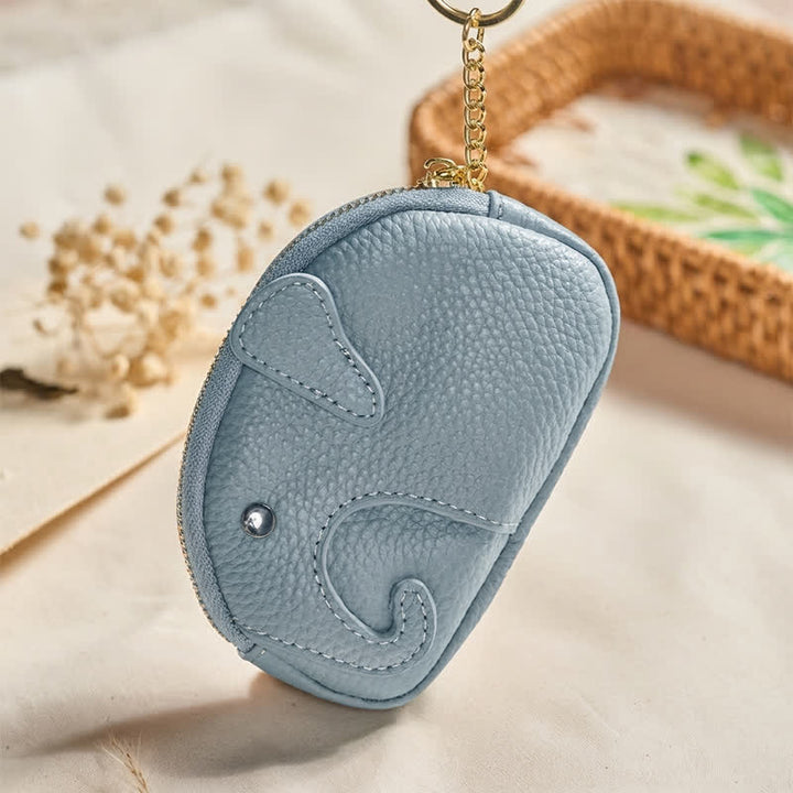 Buddha Stones PU Leather Elephant Wisdom Mini Zipper Purse - image 9