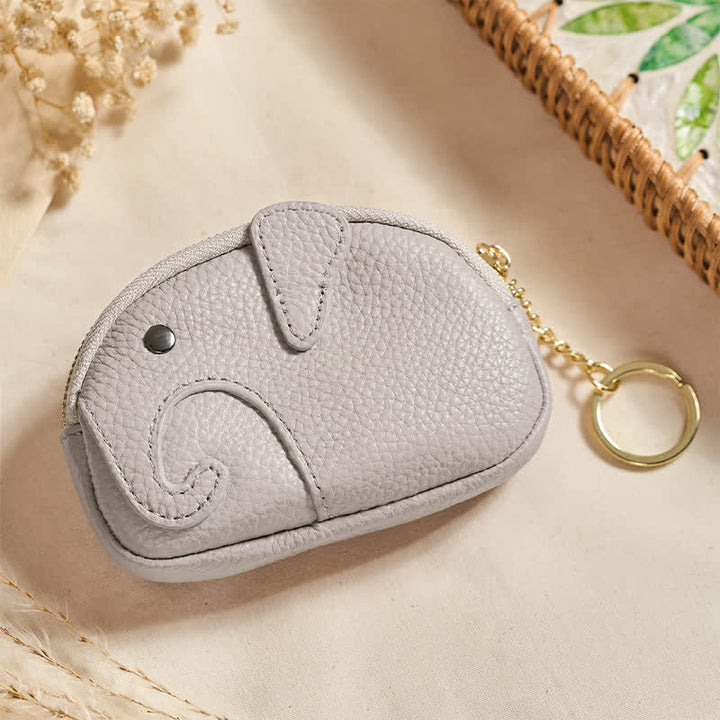 Buddha Stones PU Leather Elephant Wisdom Mini Zipper Purse - WhiteSmoke (Approx. 12.5 cm × 2 cm × 8.5 cm) - image 14