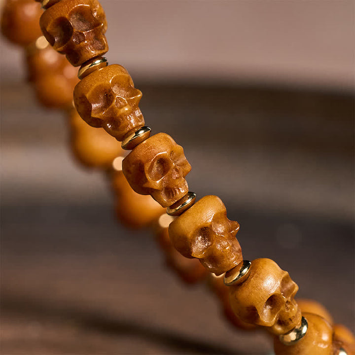 Buddha Stones Bone Skull Hand Carved Tibetan New Beginning Bracelet - image 4
