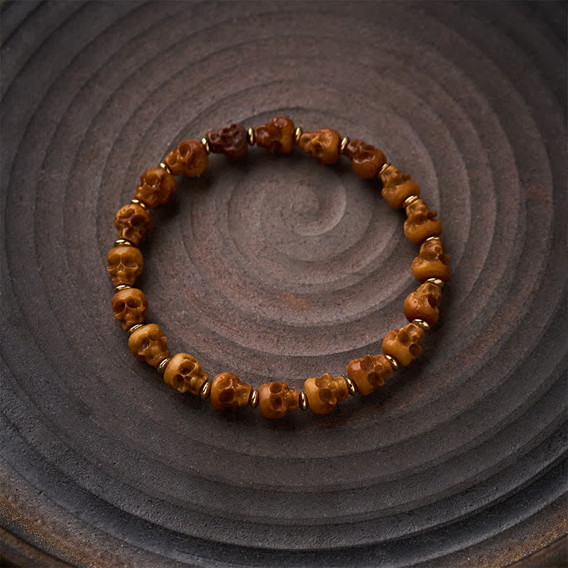 Buddha Stones Bone Skull Hand Carved Tibetan New Beginning Bracelet - image 3