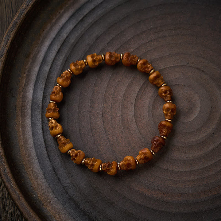 Buddha Stones Bone Skull Hand Carved Tibetan New Beginning Bracelet - image 2