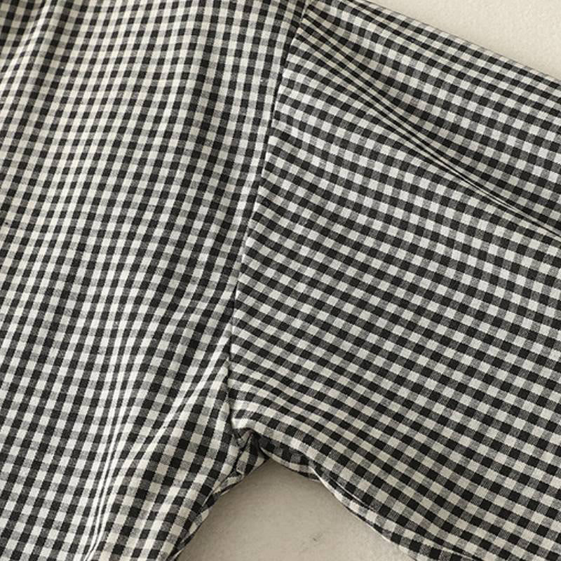 Buddha Stones Spring Fall Casual Mandarin Collar Plaid Women's Long Sleeve Dress With Pocket - image 4