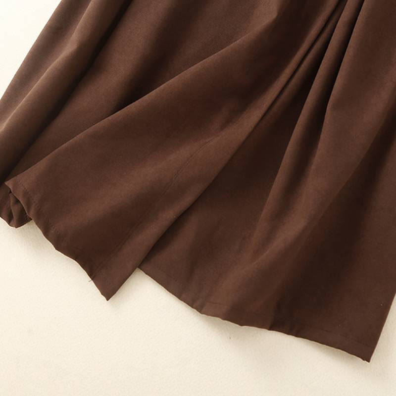 Buddha Stones Fall Minimalist Elegant Side Slit Solid Women's Skirt With Pocket - image 4