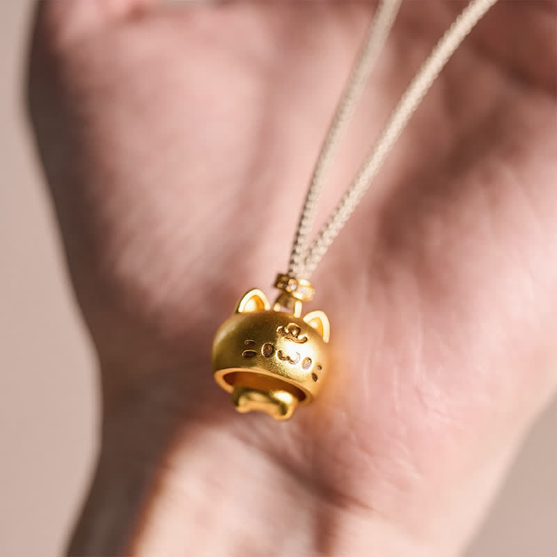 Buddha Stones Gold Plated Copper Cat Charm Healing Necklace - image 6