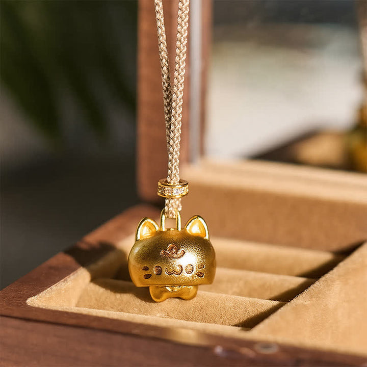 Buddha Stones Gold Plated Copper Cat Charm Healing Necklace - image 4