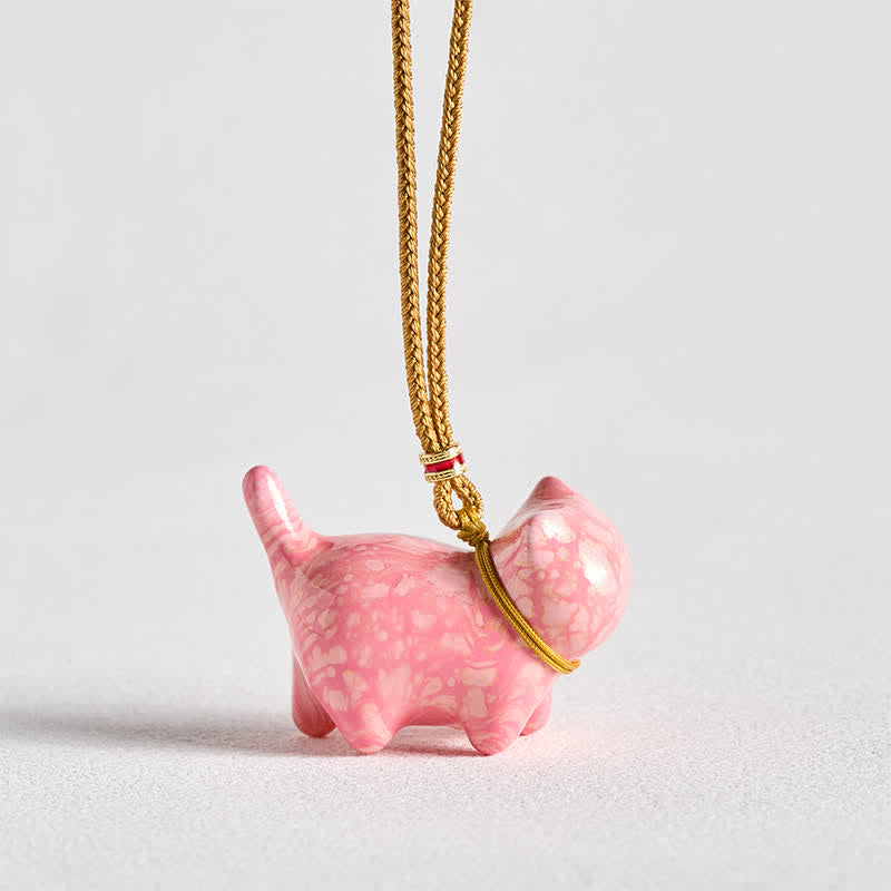 Buddha Stones Cute Cat Charm Balance Necklace - image 13
