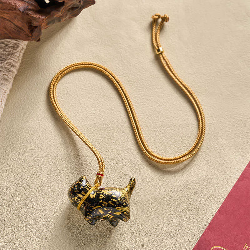 Buddha Stones Cute Cat Charm Balance Necklace - image 4
