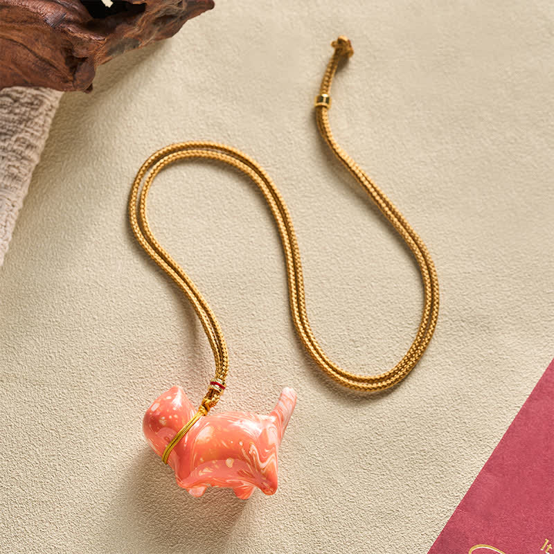 Buddha Stones Cute Cat Charm Balance Necklace - image 20