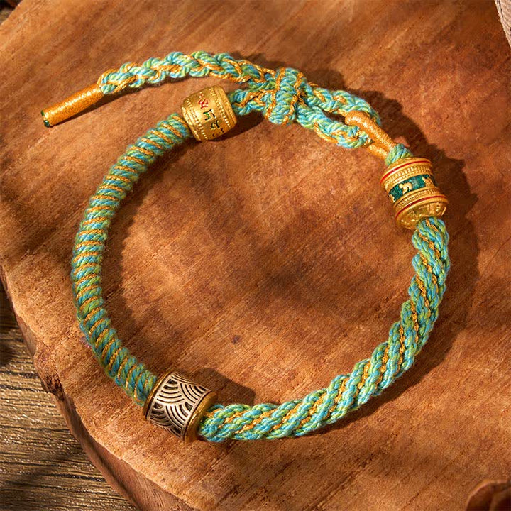 Buddha Stones Hand-Woven Om Mani Padme Hum Five Elements Wuxing Wisdom Tibetan Braided Bracelet - image 27