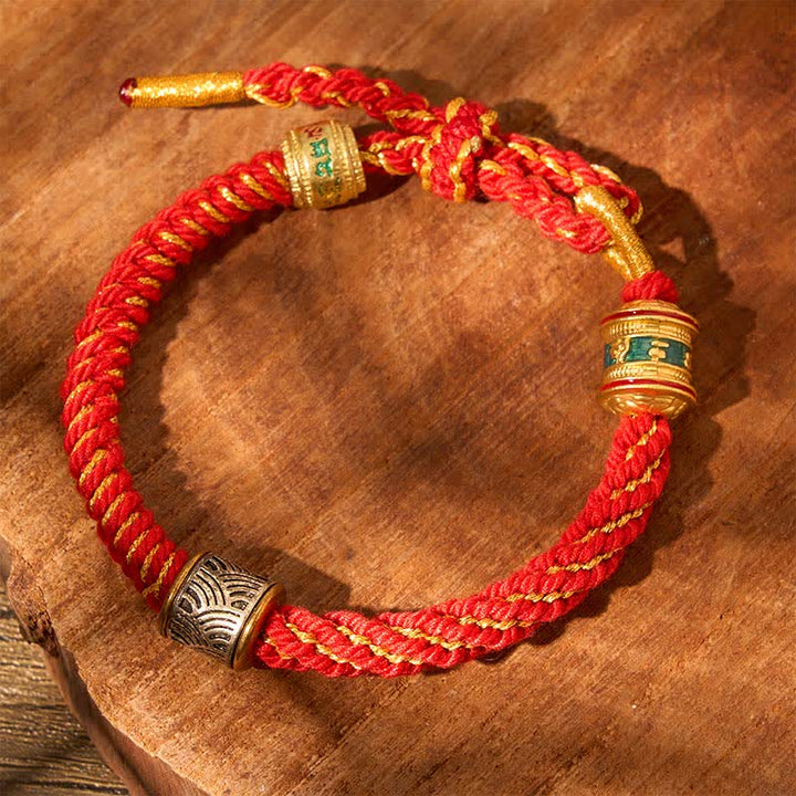 Buddha Stones Hand-Woven Om Mani Padme Hum Five Elements Wuxing Wisdom Tibetan Braided Bracelet - image 18