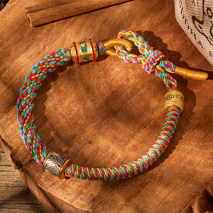 Buddha Stones Hand-Woven Om Mani Padme Hum Five Elements Wuxing Wisdom Tibetan Braided Bracelet - image 11
