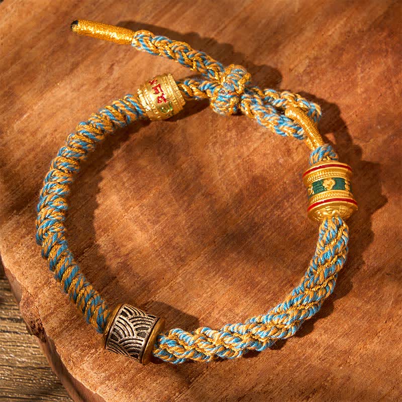 Buddha Stones Hand-Woven Om Mani Padme Hum Five Elements Wuxing Wisdom Tibetan Braided Bracelet - image 32