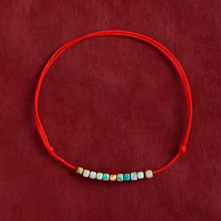 Buddha Stones Hand-Woven Ultra-fine Turquoise Beads Luck Rope Bracelet - Turquoise(Wrist Circumference: 5.9–6.7 in / 15–17 cm) - image 0