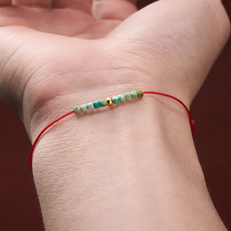 Buddha Stones Hand-Woven Ultra-fine Turquoise Beads Luck Rope Bracelet - image 4