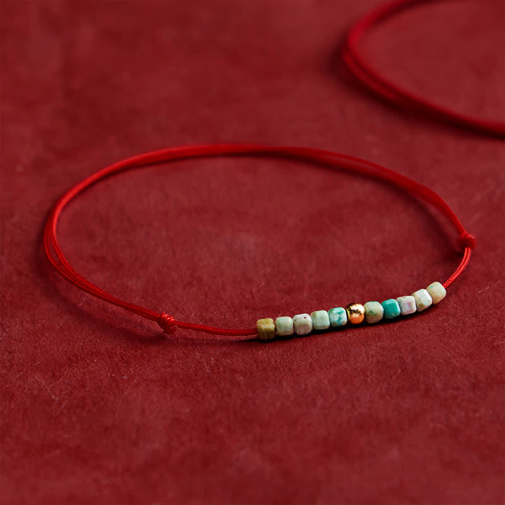 Buddha Stones Hand-Woven Ultra-fine Turquoise Beads Luck Rope Bracelet - image 2