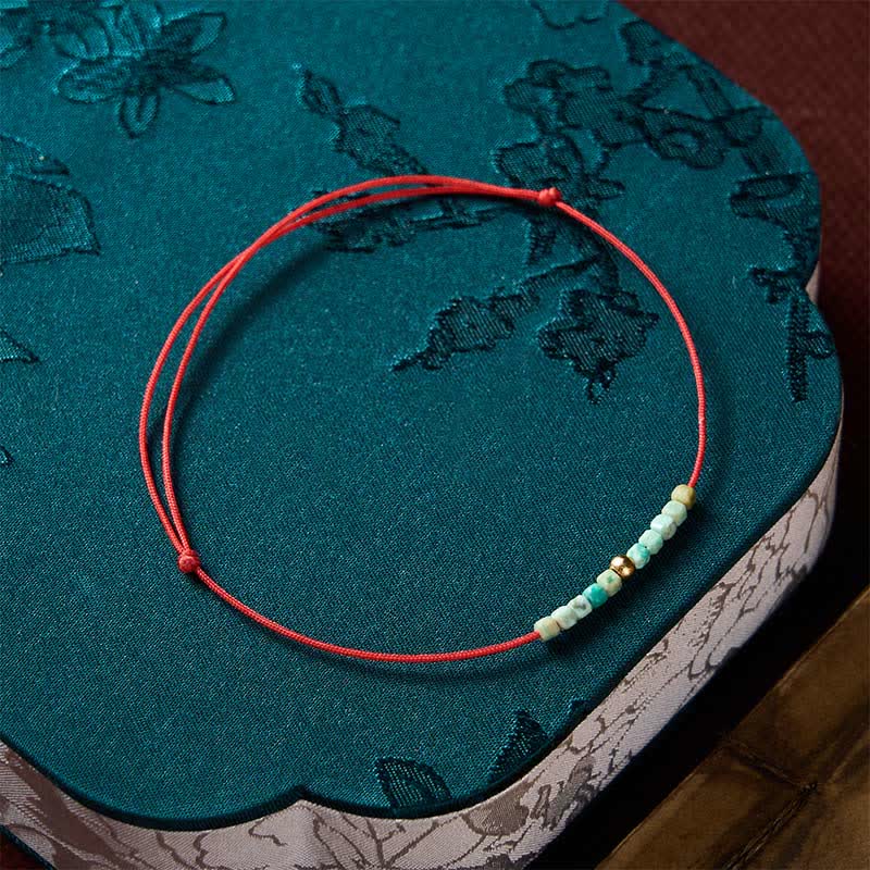 Buddha Stones Hand-Woven Ultra-fine Turquoise Beads Luck Rope Bracelet - image 9