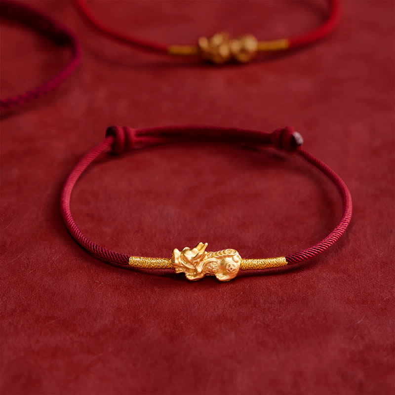 Buddha Stones Handmade Red String PiXiu Luck Bracelet - image 2