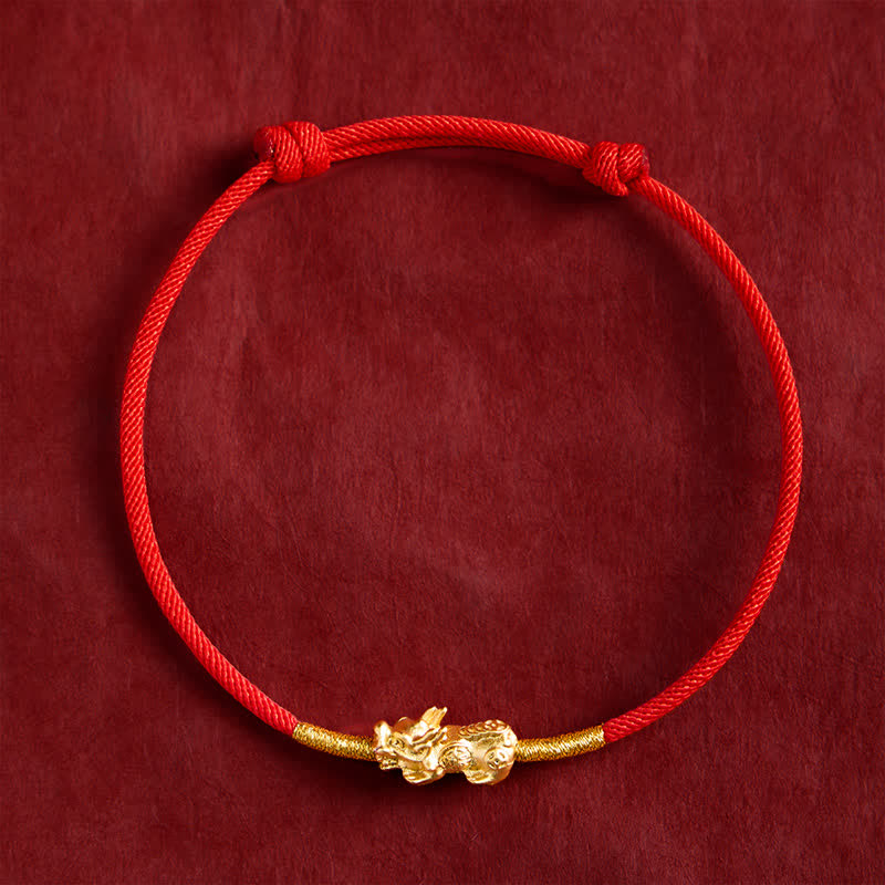 Buddha Stones Handmade Red String PiXiu Luck Bracelet - Red(Wrist Circumference: 5.9–7.5 in / 15–19 cm) - image 11