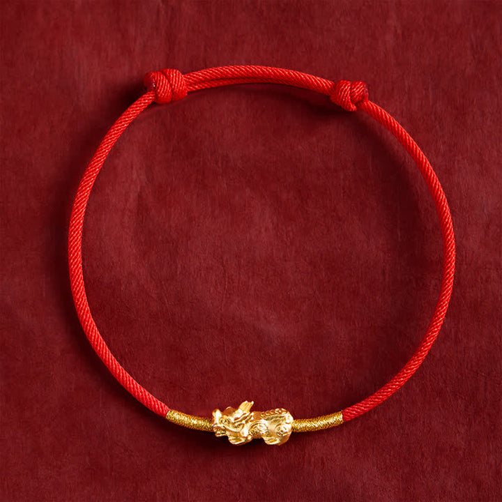 Buddha Stones Handmade Red String PiXiu Luck Bracelet - Red(Wrist Circumference: 5.9–7.5 in / 15–19 cm) - image 11