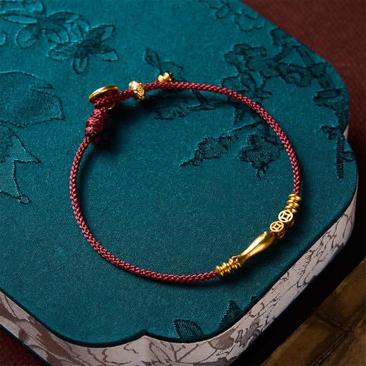Buddha Stones Hand-Woven Red String Koi Fish Copper Coin Success Bracelet - image 8