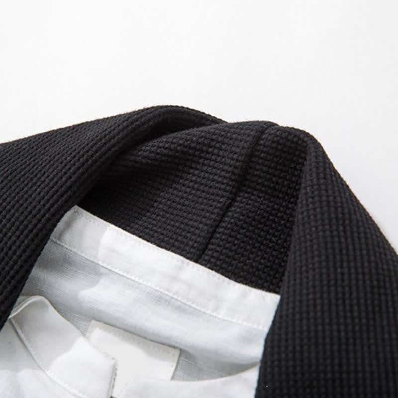 Buddha Stones Fall Winter Casual Tang Style Embroidery Solid Men's Kimonos - image 7