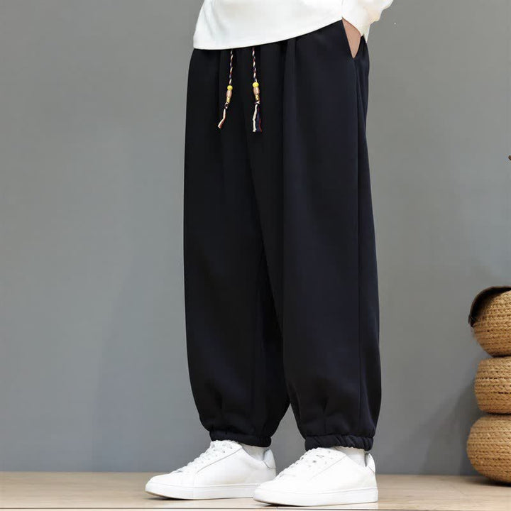 Buddha Stones Fall Winter Casual Minimalist Athletic Drawstring Solid Ankle Pants Men's Tapered Pants With Pockets - image 9