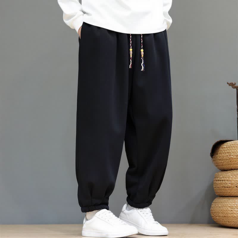 Buddha Stones Fall Winter Casual Minimalist Athletic Drawstring Solid Ankle Pants Men's Tapered Pants With Pockets - image 10