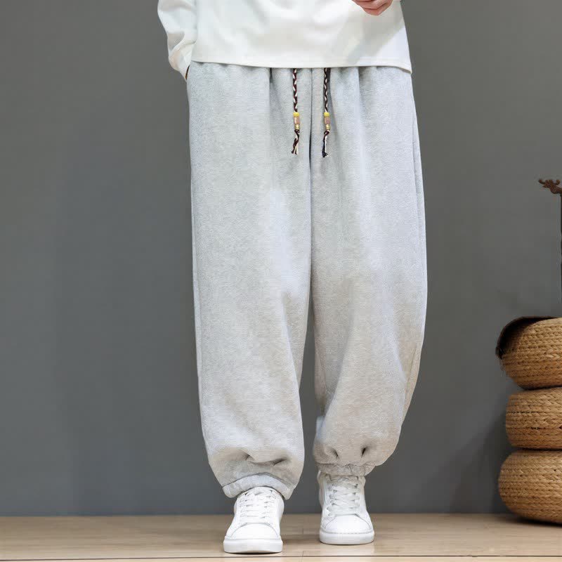 Buddha Stones Fall Winter Casual Minimalist Athletic Drawstring Solid Ankle Pants Men's Tapered Pants With Pockets - image 2
