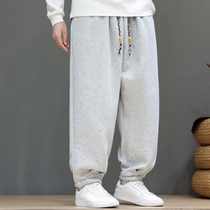 Buddha Stones Fall Winter Casual Minimalist Athletic Drawstring Solid Ankle Pants Men's Tapered Pants With Pockets - image 3