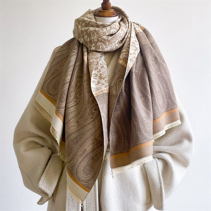 Buddha Stones Spring Fall Paisley Floral Vines Reversible Pattern Shawl - image 5