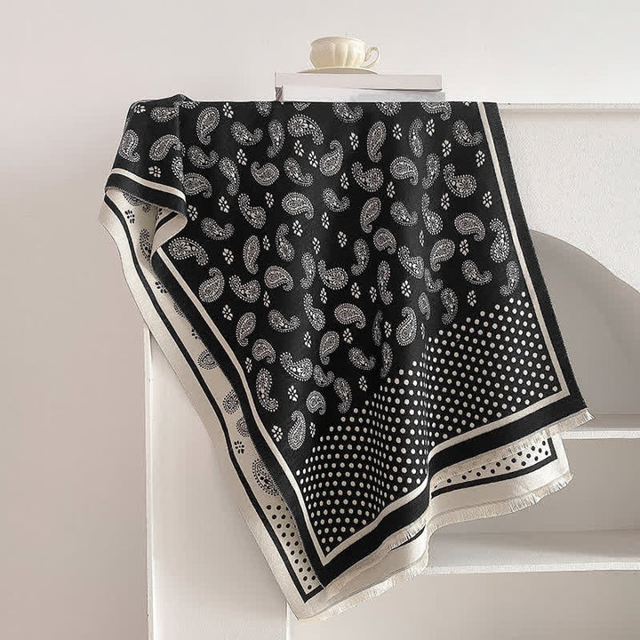 Buddha Stones Spring Fall Vintage Paisley Polka Dot Pattern Shawl - image 1