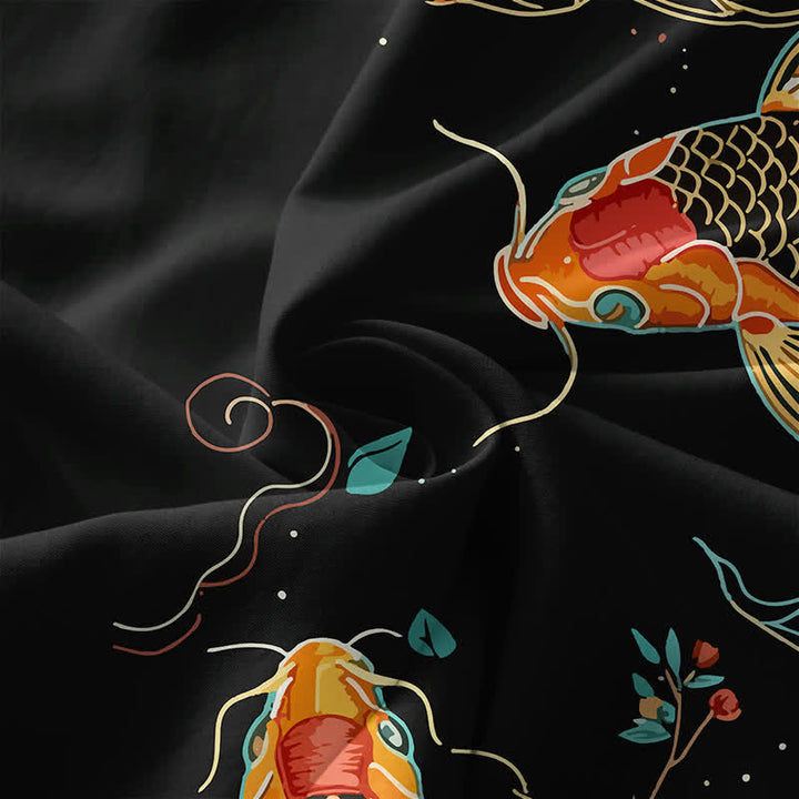 Buddha Stones Summer Casual Koi Fish Floral Wave Pattern Women's Summer Sleeveless Midi Dress With Pockets - image 3