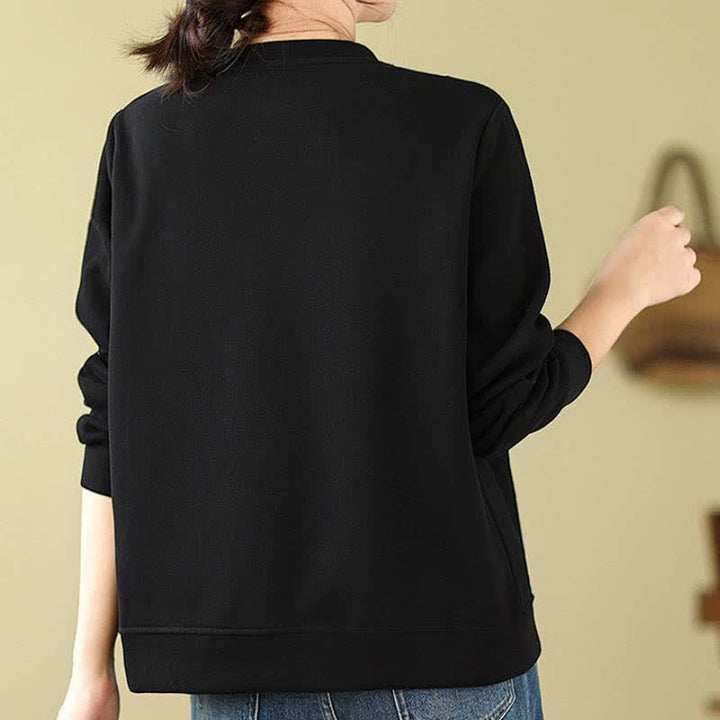 Buddha Stones Fall Winter Minimalist Crew Neck Drawstring Solid Women's Knitwear - image 12